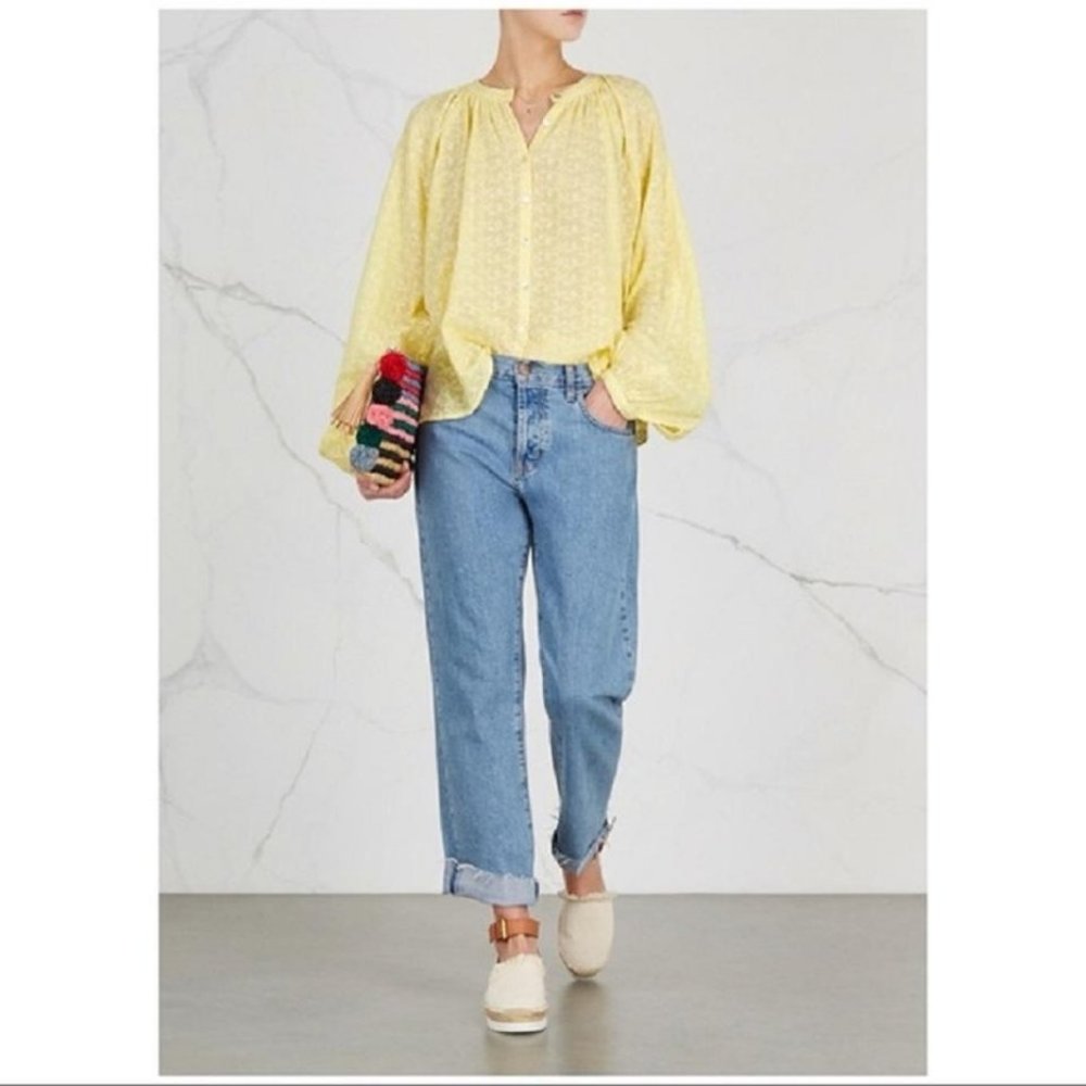 Free People Down from the Clouds Peasant Top, M - Picture 1 of 8